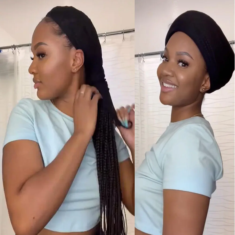 

1-2Pcs Braiding Hair Sleeve For Hair Extensions Black Wig Sleeve With Adjustable Drawstring For Keep Braids Flow Wig Accessories