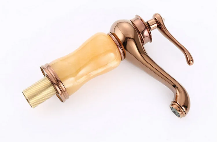 LMM all-copper European-style basin faucet, hot and cold washbasin faucet with golden faucet