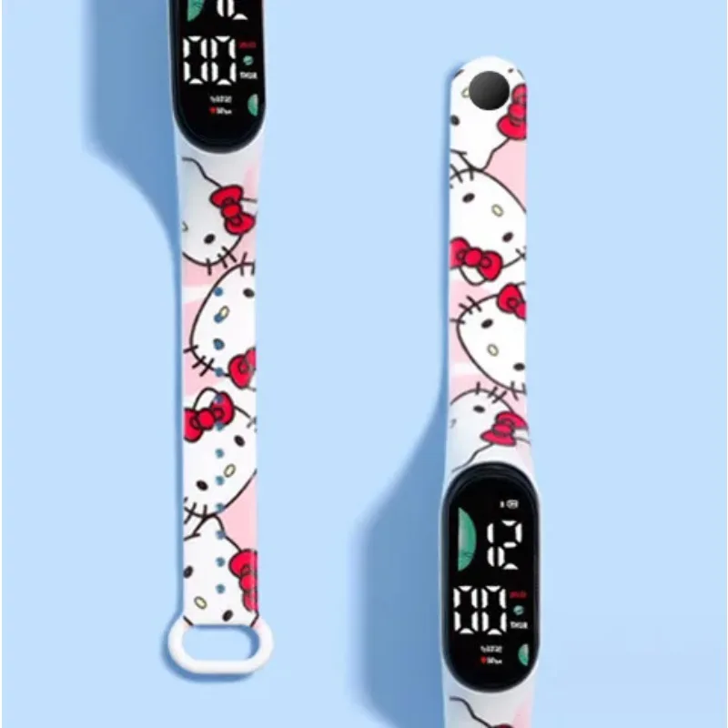 Pochacco ساعة سانريو اكسسوارات كورومي ساعة سينامورول Led ساعة إلكترونية مرحبا كيتي أنيمي الشكل طالب الأطفال هدية #5
