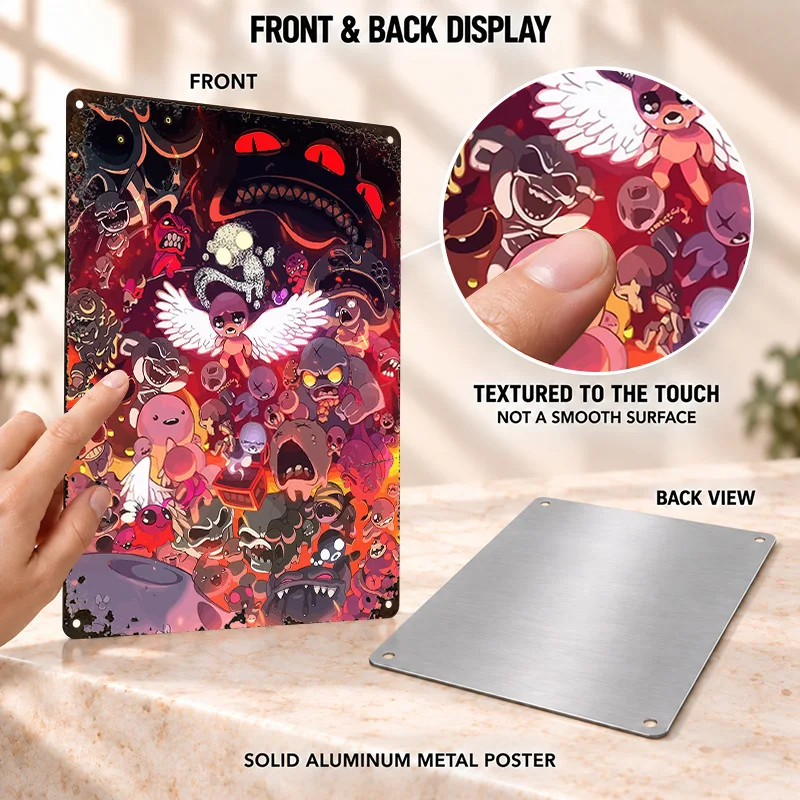 The Binding of Isaac Printed Posters Arcade Inspired Style Studio Wall Art Personalized Aluminum Metal Sign Collector Keepsake
