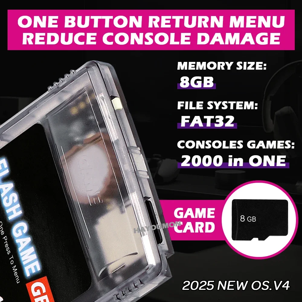 صندوق ألعاب متعدد الوظائف بـ 3 ألوان لخرطوشة ألعاب Edgb Gameboy Color Game Boy GB GBC مع بطاقة TF تدعم مع 2000 لعبة