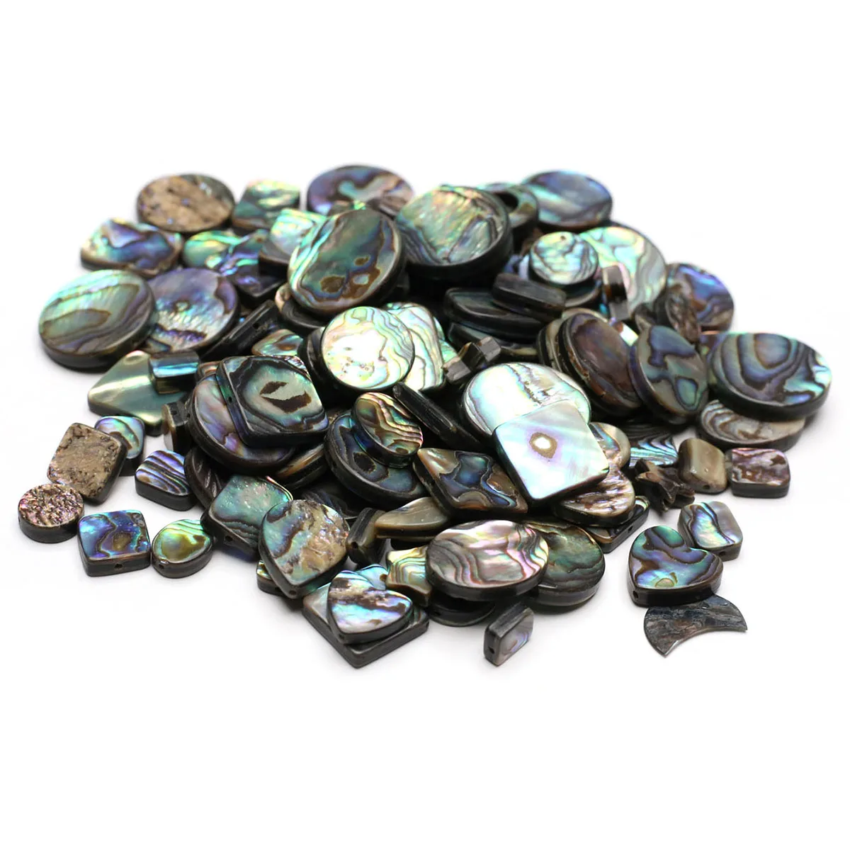 5 PCS Random Natural Abalone Shells Heart-shaped Round Square Beaded Jewelry Making DIY Necklaces Bracelets Accessories Gifts