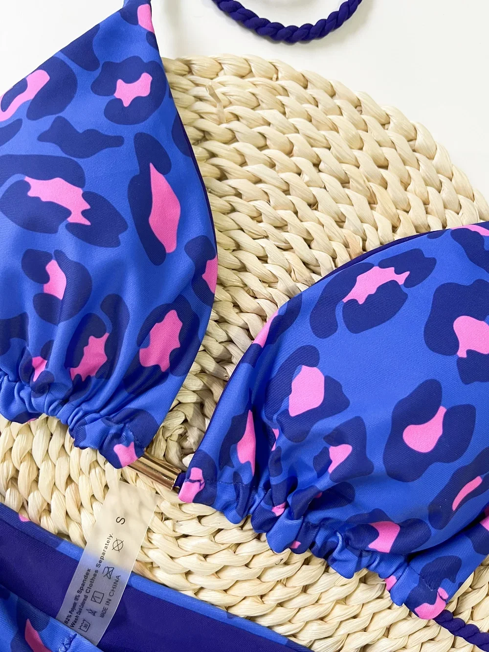 مثير ليوبارد طباعة مجموعة البكيني ملابس السباحة النسائية للإناث Biquini قطعتين بحر 2023 جديد ثوب السباحة