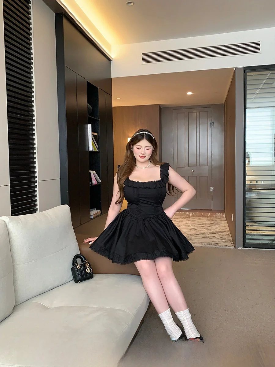 

SOUL Pure Desire Bla Swan Ballet Sle Square Ne Slimming Women's Dr Lace Evening Song Lotus Le A-Line Skirt