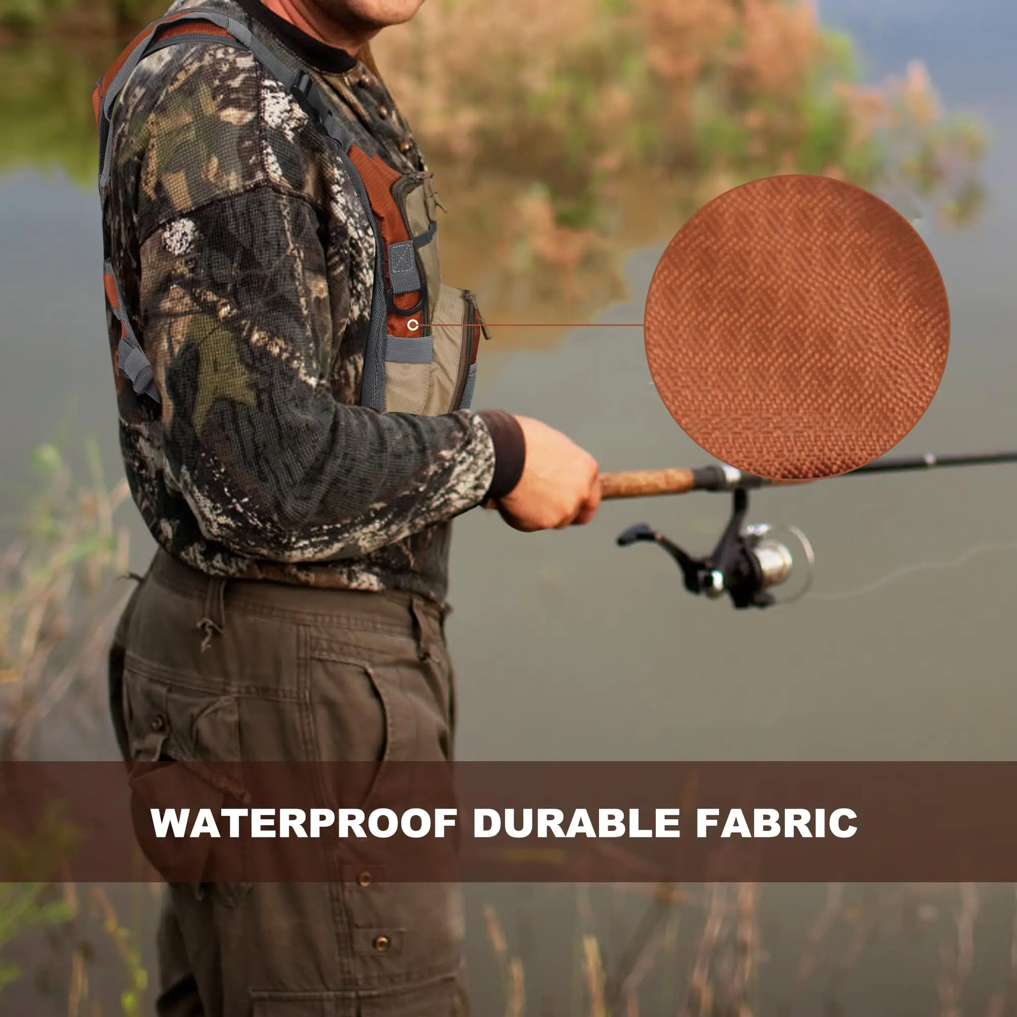Chaleco pesca mosca ligero MOLLE para cajas y accesorios - imagen 3