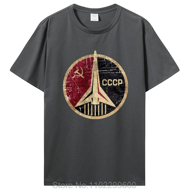 Asian size.Vintage Russia CCCP Yuri Gagarin T-Shirt Men Clothing Group Team Soviet Retro Tshirt Sputnik Space Program T Shirt