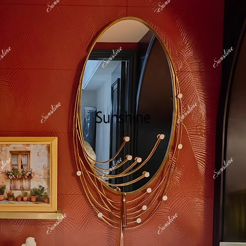 Simple round mirror bathroom modern dressing mirror bathroom decorative mirrorTJ