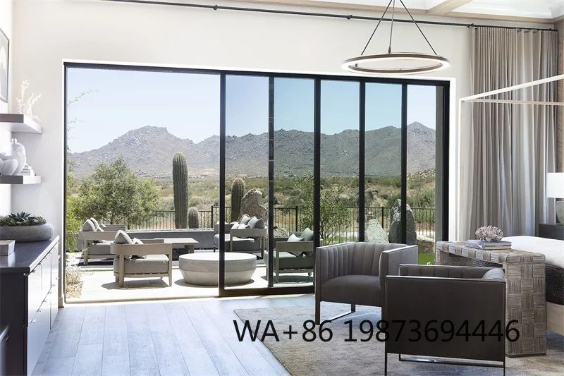 Custom-size sliding aluminum windows, modern design with heat insulation and easy installation