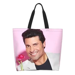 Chayanne Dance With Me Groceries Shopping Bags Printed Canvas Shopper Tote Shoulder  Large Capacity Latin Pop Singer Handbag