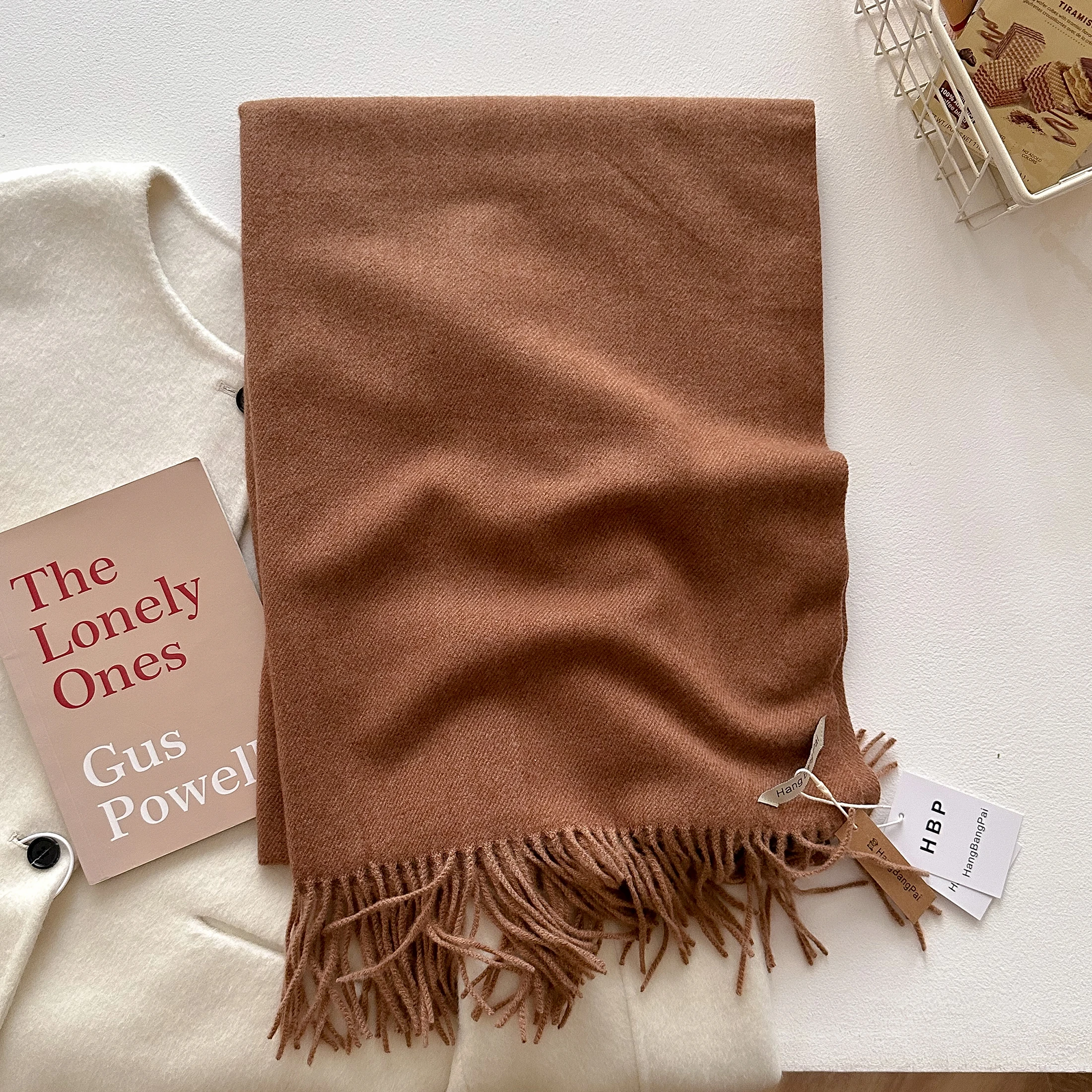 2023 neue Winter Wolle Schal Für Frauen Lange Warme Kaschmir Schals Hijab Solide Dame Schal Wrap Weibliche Pashmina Bandana Kopf schals – Detail 13