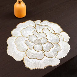 NEW Arrival PVC Flower Placemat Dining Decorative Heat Resistant Table Pad Coasters Home Party Wedding Christmas