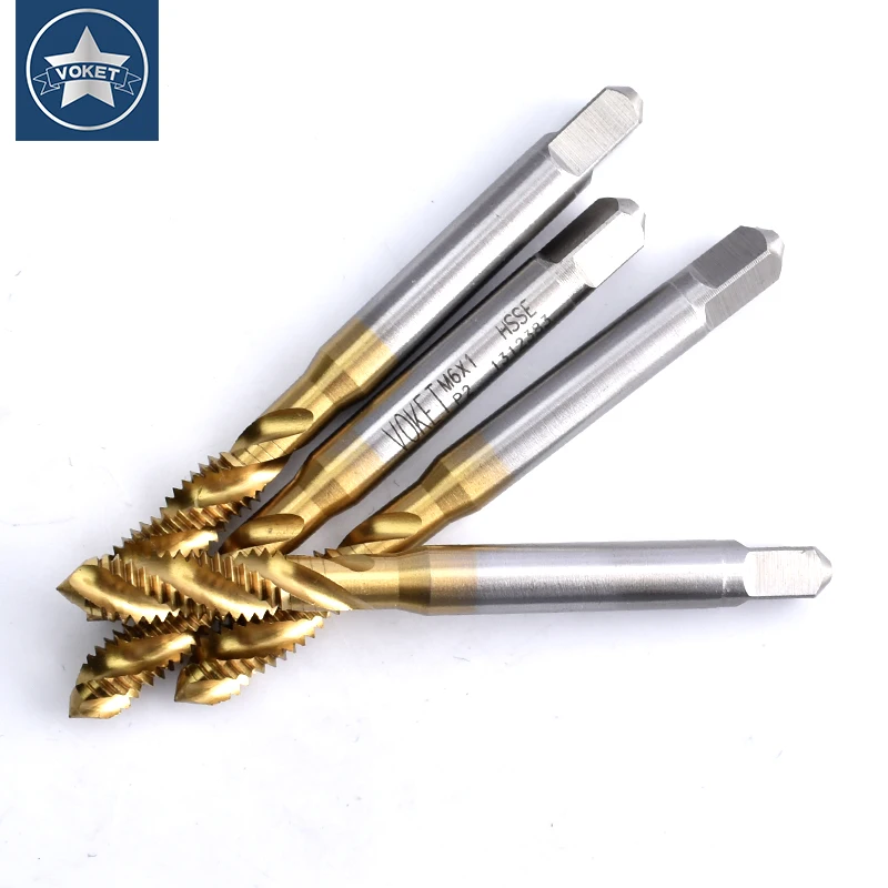 HSSE Metric With TIN Spiral Fluted Tap M1 M1.2 M1.4 M1.5 M1.6 M1.7 M1.8 M2 M2.2 M2.3 M2.5 M2.6 X0.25 Machine Screw Thread Taps