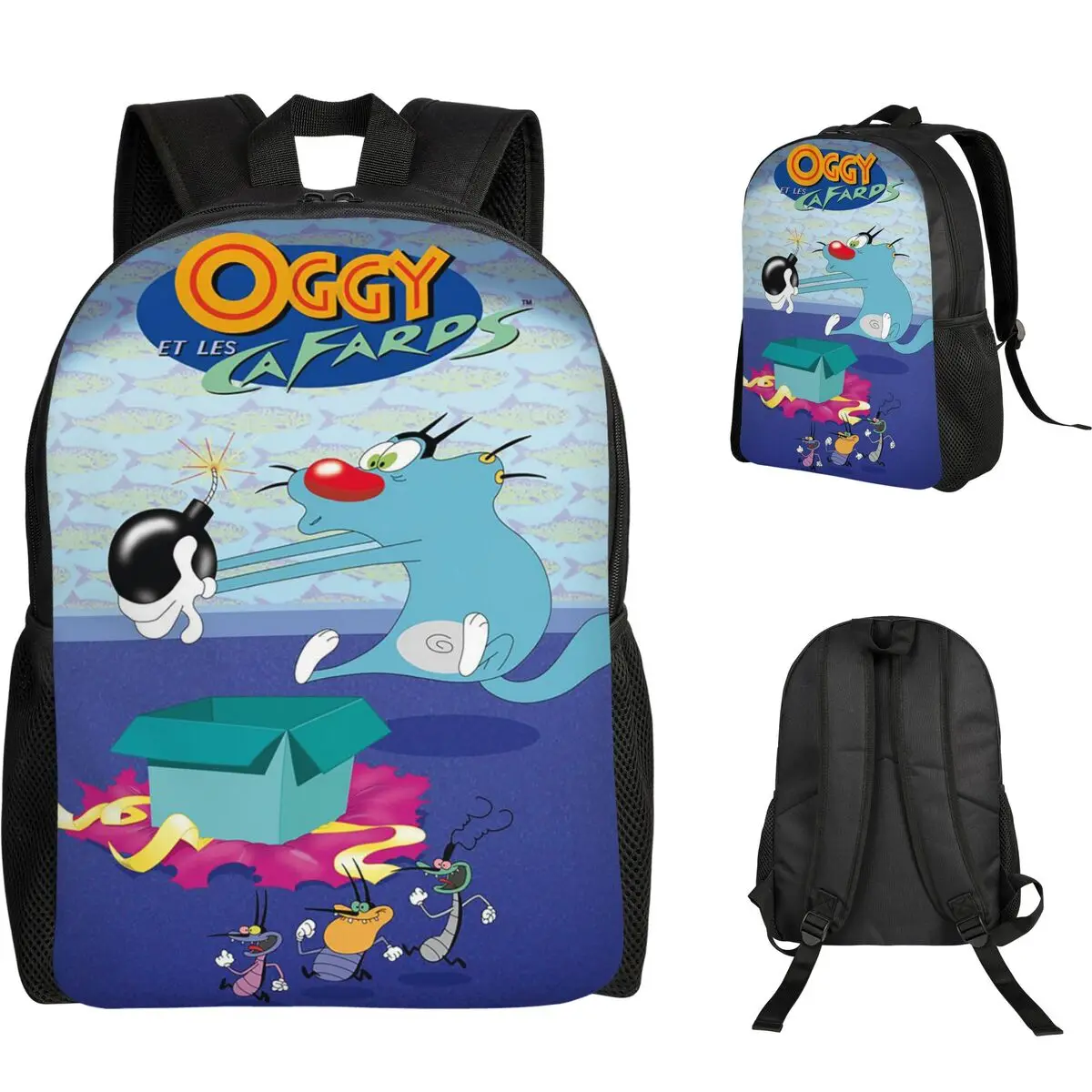 

Animation Anime Film Oggy And The Cockroaches Backpack Student Boys Girls BookBag School Bag Laptop Shoulder Bags