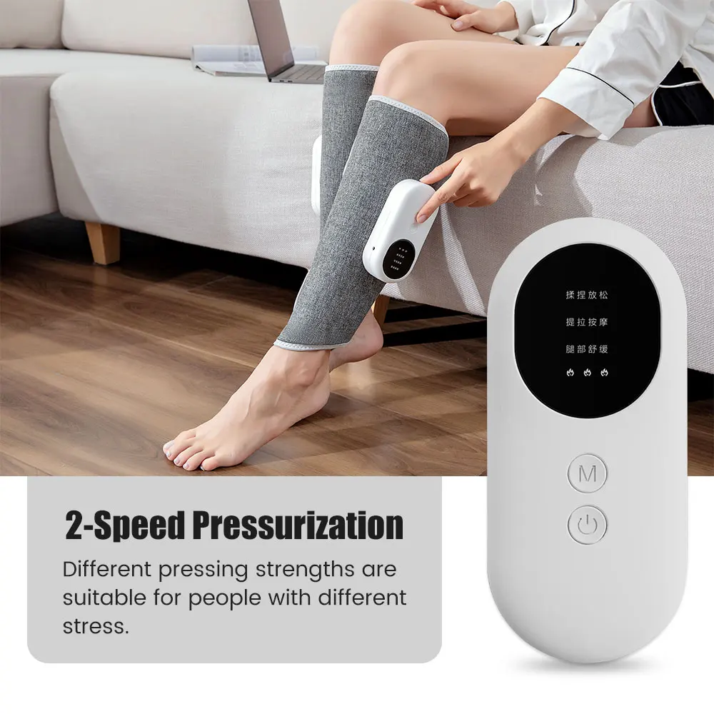 Electric Leg Massager Wireless with Air Compression Rechargeable for Pain Relief Calf Muscle Fatigue Relax Leg Massage Device