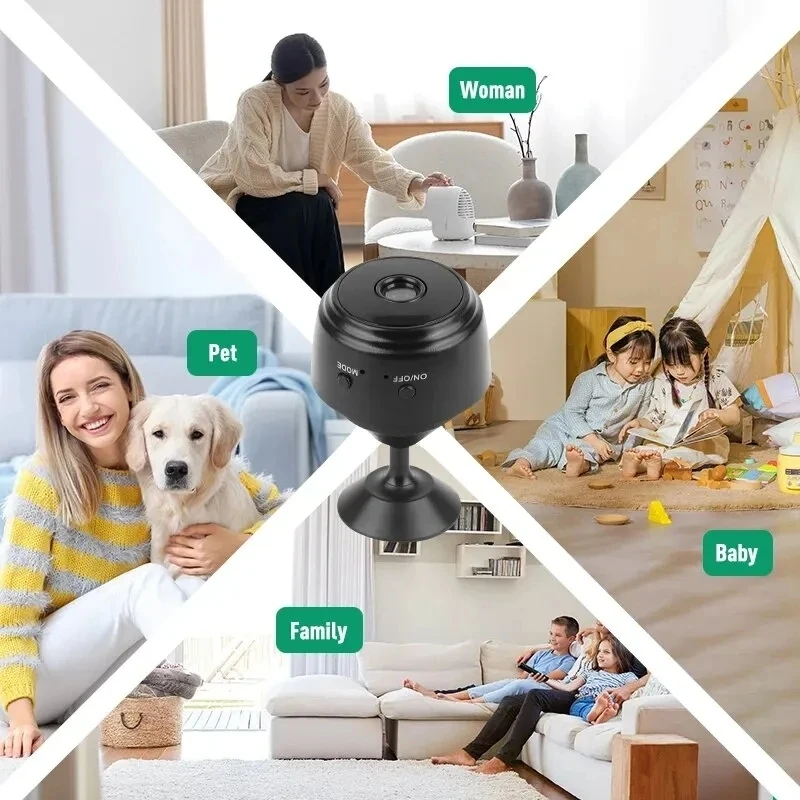 A9 กล้อง HD เครือข่ายไร้สาย WiFi Mini กล้องเฝ้าระวังไร้สาย 1080p กีฬากลางแจ้ง Night Vision กล้องอินฟราเรดวิดีโอ