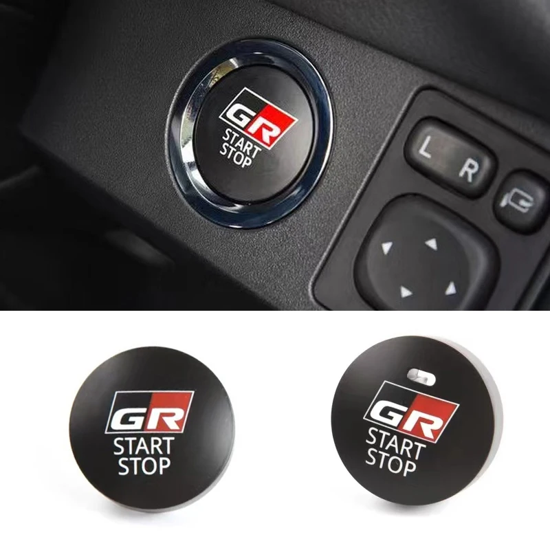 1pcs Engine START STOP Button Car Accessories Key Decor for Toyota GR GAZOO RACING RAV4 Mirai Camry Corolla Crown Levin Reiz