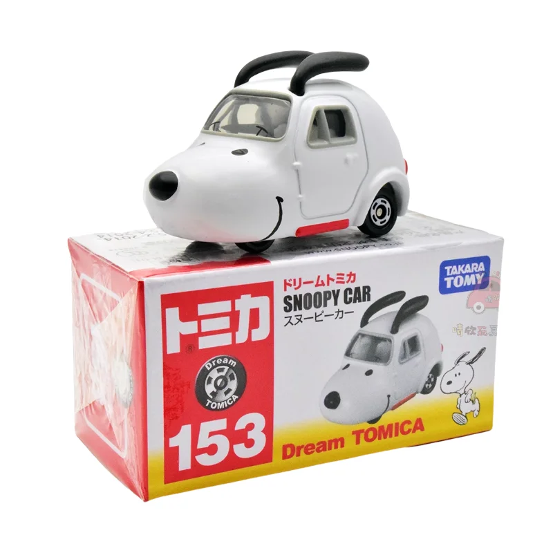 TAKARA TOMY No 153 SNOOPY diecast model simulasi alloy, koleksi mainan display anak-anak, hadiah liburan untuk teman-teman.