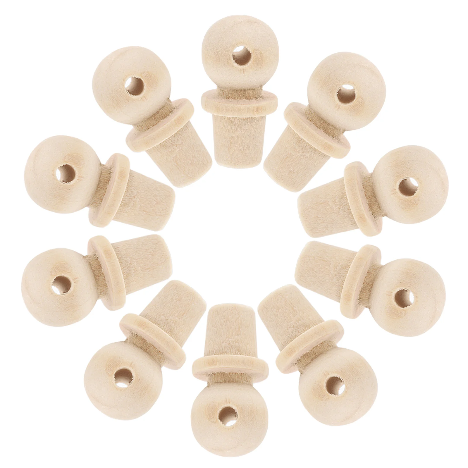 

10pcs Wood Finials Unfinished For Diy Furniture Crafting Decorative Toppers Medium Bottle Stoppers Gourd Plugs Pottery Tools