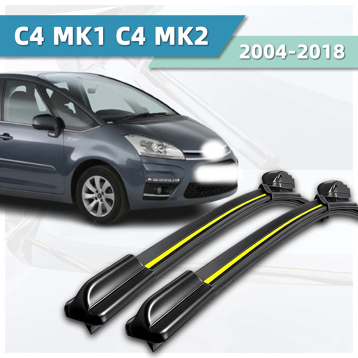 Suitable For Citroen C4 MK1/C4 MK2 (2004-2018) Car Wiper Blades Natural Rubber High-Definition Front Windshield Wiper Blades