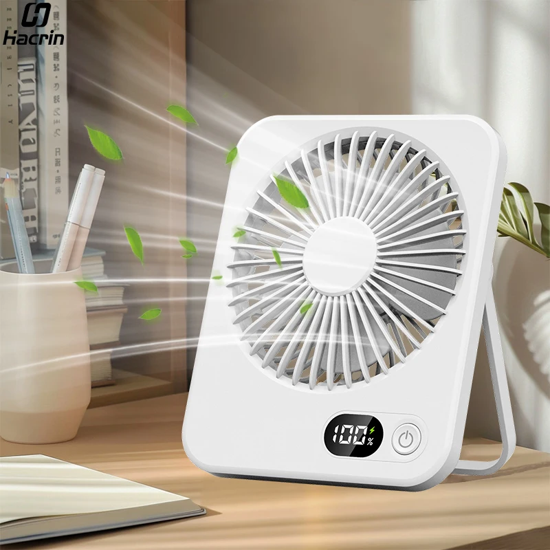 

Mini Portable Desk Fan USB Rechargeable Foldable Desktop Fan Quiet Portable Small Table Fan Air Cooler for Office Home Bedroom