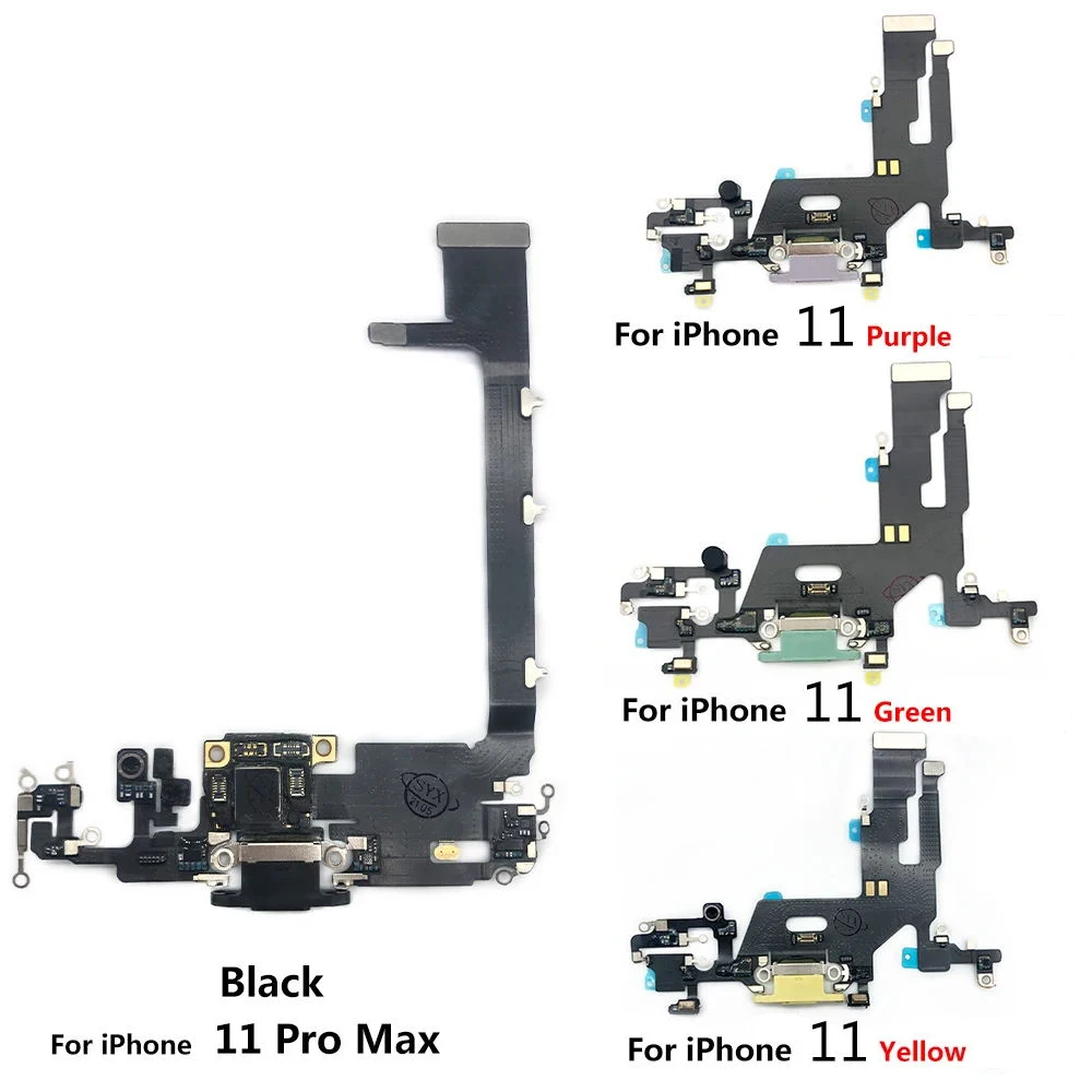 100% Tested USB Power Charging Connector Board For IPhone 11 Pro Max Plug Port Dock Flex Cable With Microphone