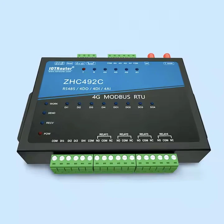 

12-канальные порта ввода-вывода RTU TCP MQTT JSON LTE-модем 4-канальные розетки 8 будильников ZHC492C Сигнальные реле