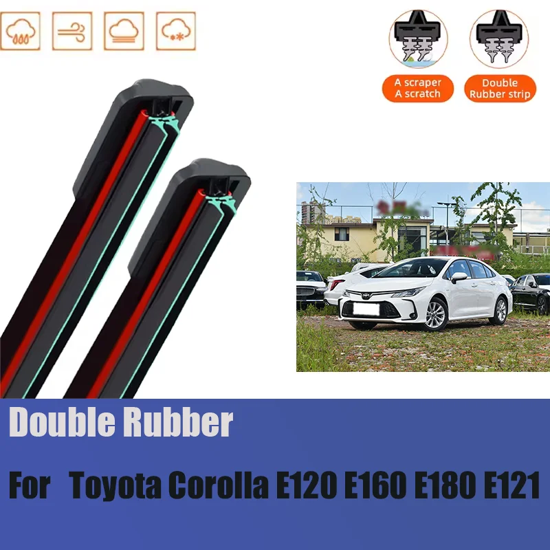 

For Toyota Corolla E120 E160 E180 E121 Front Windshield Wiper General Motors Multifunctional Double Rubber Strip Wiper Wholesale