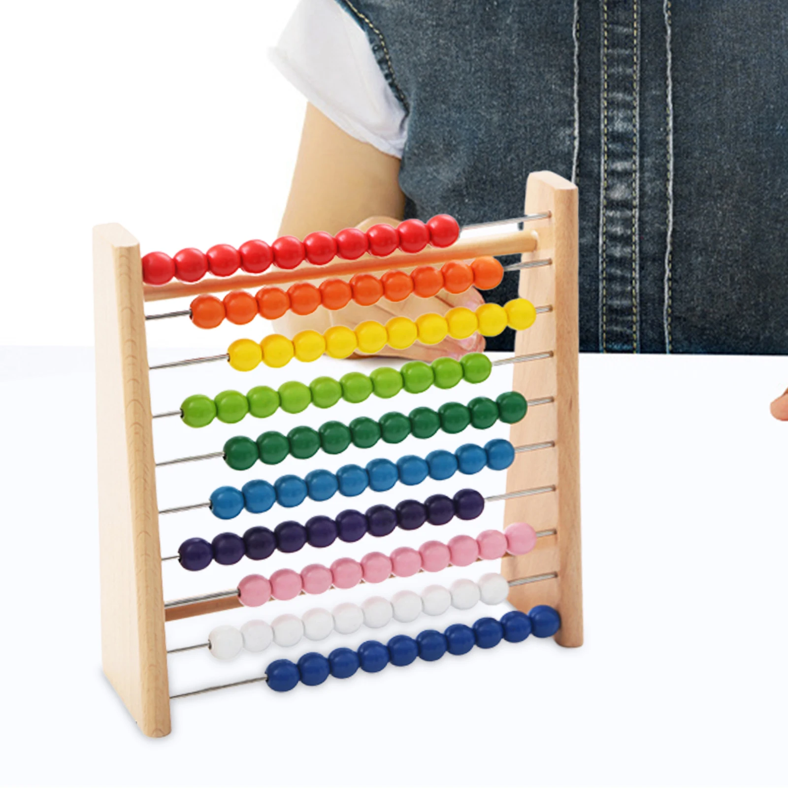 子供のための木製の計算ラック、モンテッソーリabacus、カウント番号フレーム、カード、教育ツール、おもちゃ