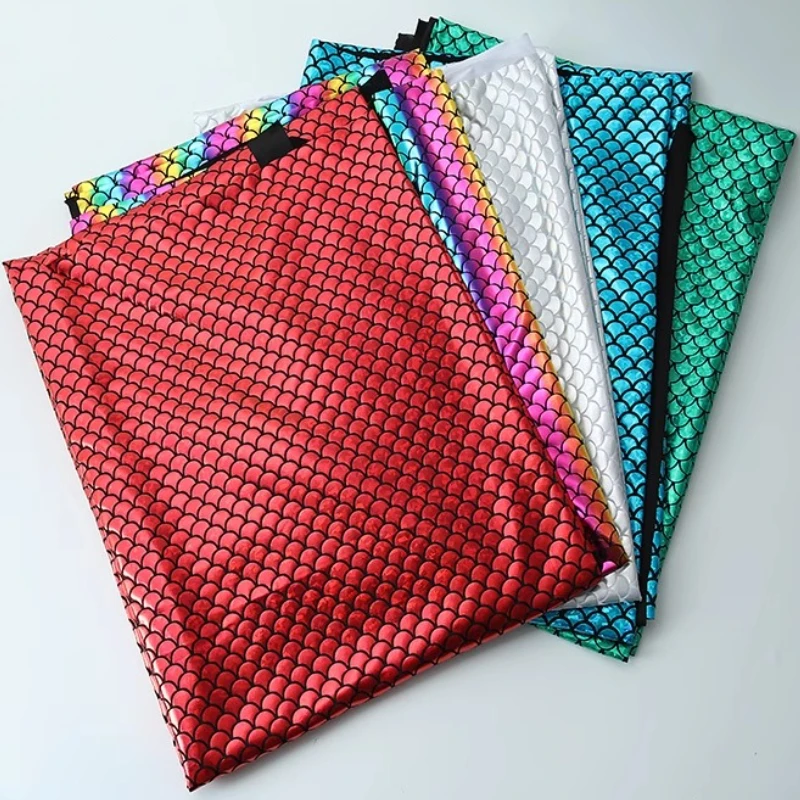 

Four Sides Elasticity Fish Scale Hot Stamping Gold Fabric Stage Performance Clothing Laser Iridescence Color Decoration Fabric