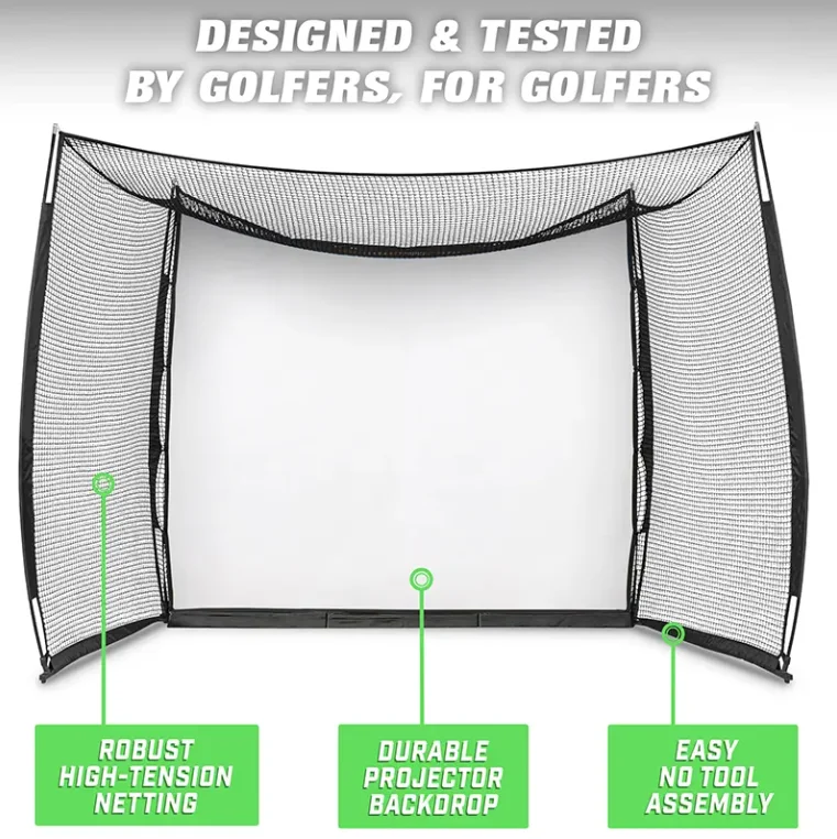 Hot Selling Golf Practice Net With Baffle and Hitting Mat Indoor and Outdoor Golf Training Equipment Hitting Cage
