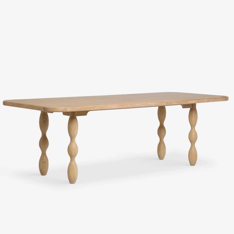 

Solid wood dining table French medieval wabi **** ash wood log home rectangular retro long table home table