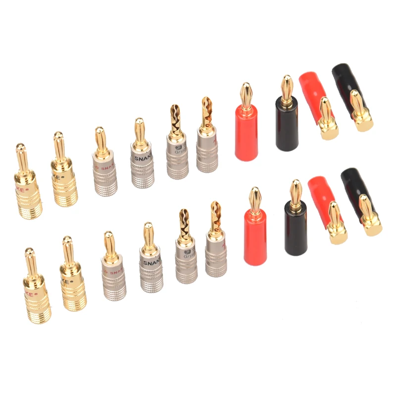 1/2/4PCS Monster Banana Plugs 24K Gold Plated Pure Copper Speaker Adapter Screw Speaker Plugs Audio Connectors