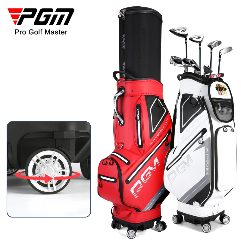 PGM QB098 Customised Large Golf Club Travel Bag Waterproof Nylon with Wheels for Storage and Transportation