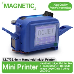 Mini Printer 12.7/25.4mm Portable Mini Printer Handheld Inkjet Printer Non-encrypted QR Barcode Image Logo Date Coding Machine