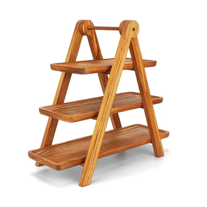 

Party Decor 3 Tier Cupcake Stand and Towers Serving Tray Table Dessert Shelf Set Wooden Cake Display Stand