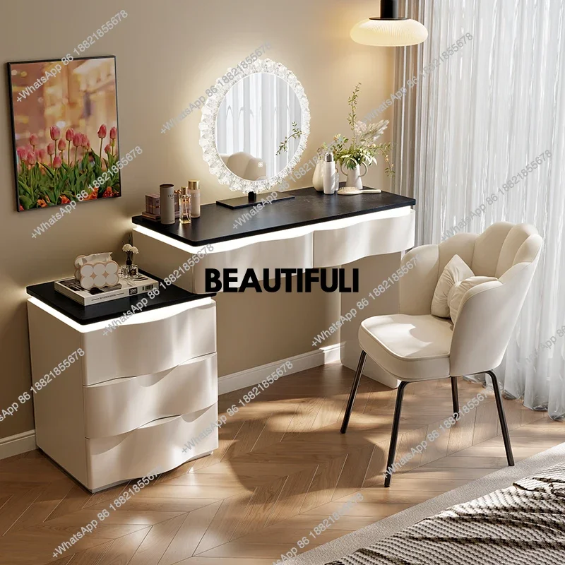 

E182 Large Modern Nordic Vanity Table White Aesthetic Beauty Luxury Salon Dresser Bedroom Living Room Mesa Tocador Home Furnitur