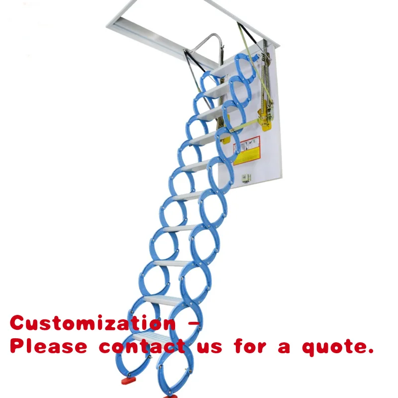 

Customize.Modern Household Roof Attic Steel Folding Stairs Telescopic Loft Ladder with Convenient Design