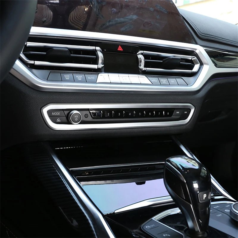 

Car Styling Center Console Volume Control Frame Decoration Cover Trim Sticker For BMW 3 Series G20 G28 2020 Interior Accessories