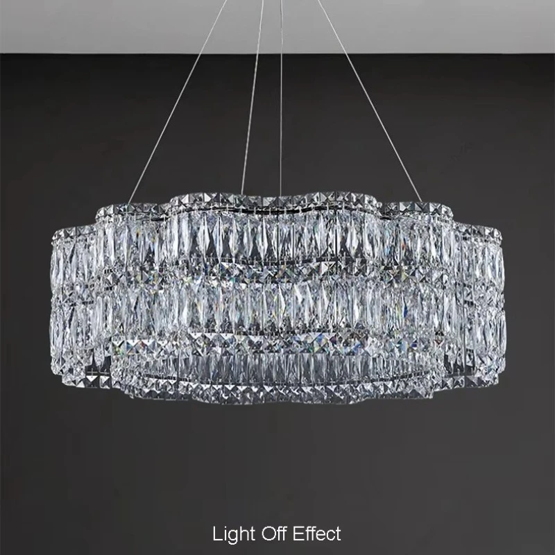 Modern Golden Circular Crystal Chandelier For Living Room Bedroom Luxury Pendant Lighting Dining Room Decorative Lamps Fixture