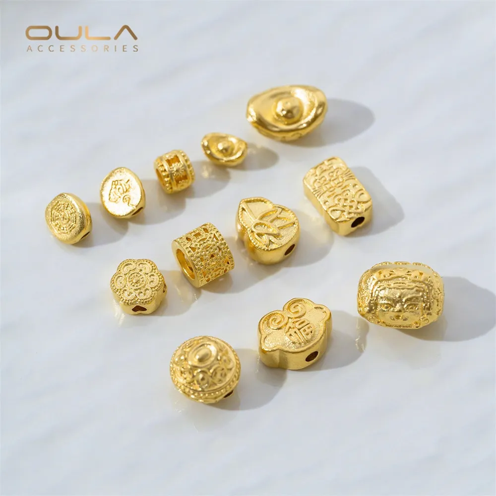 Vietnamese Sand Gold Accessories, Gold Ingots, Lotus Gourds, Ruyi Beads, Bucket Beads, Hand-strung Beads, Diy Jewelry Materials