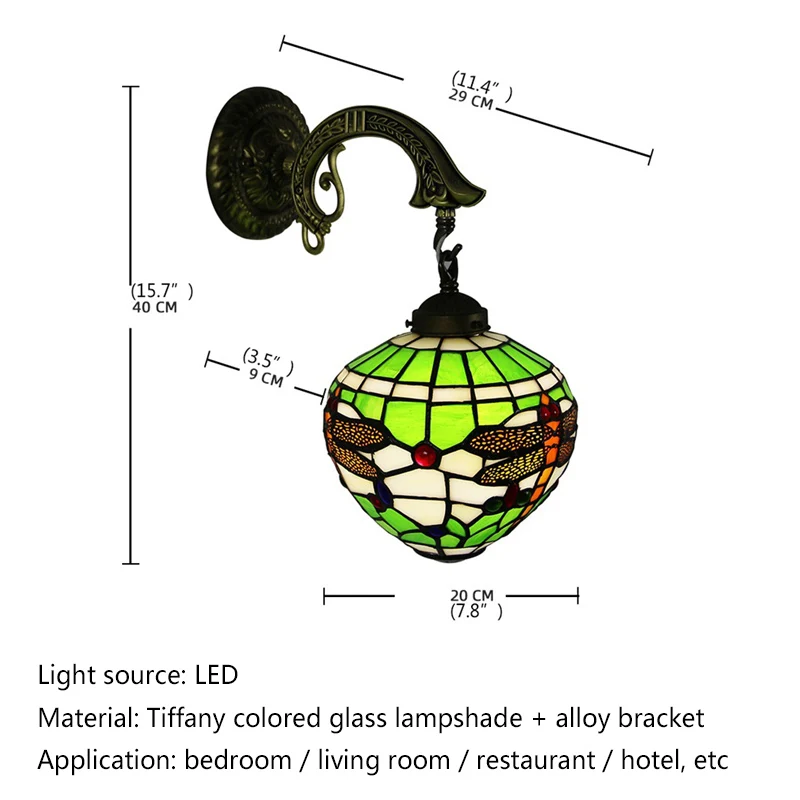 Saman หลอดไฟ LED ติดผนังลายแมลงปอแก้วเชิงเทียนสุดสร้างสรรค์ของตกแต่งห้องรับแขกห้องนอนไฟสำหรับบ้านบนทางเดิน