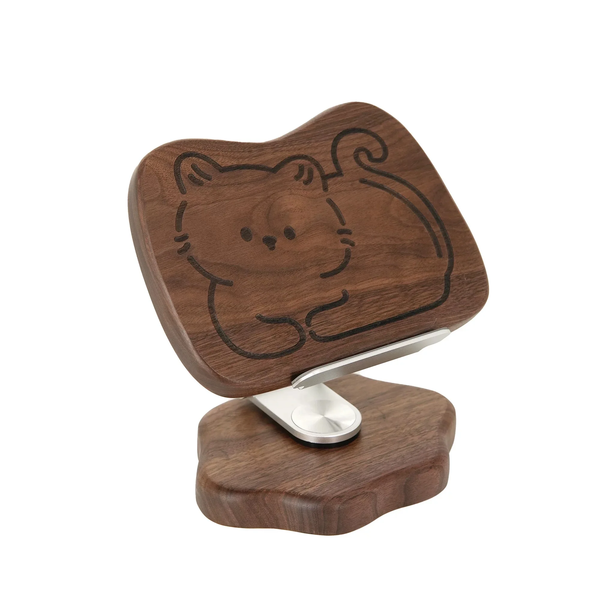 Черное ореховое дерево подходит для планшета iPad, специальная подставка, настольная офисная игра, складная на 360° °   вращающаяся опорная подставка