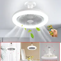 Ceiling Fans With Remote Control and Light 30W LED Lamp Fan Smart Silent Ceiling Fan For Sitting Room Bedroom E27 Converter Base