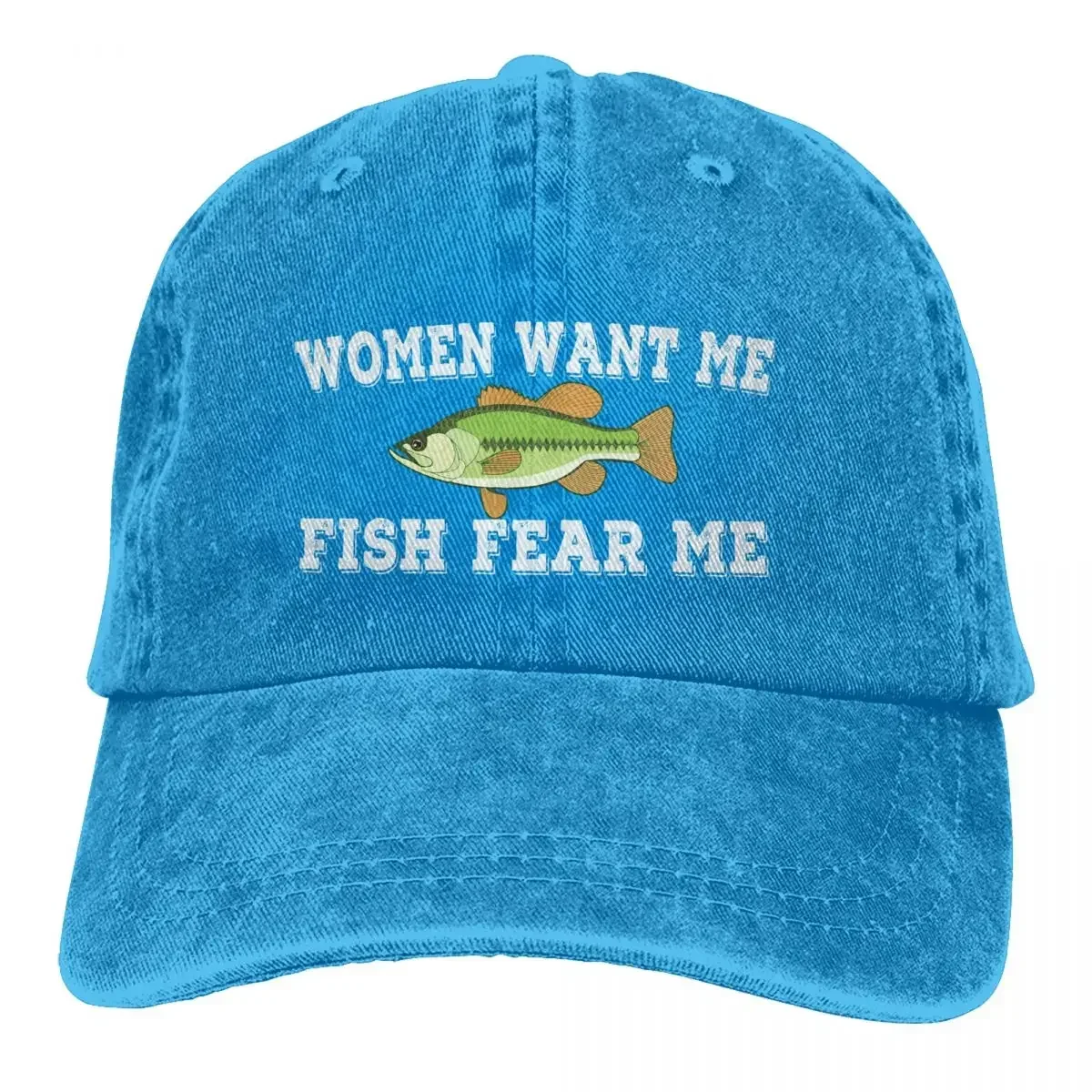 

2026 Women Want Me Fish Fear Me Fish Fear Me Fishing Dad Quotes Sarcastic Jokes Baseball Caps Peaked Cap Meme Hats