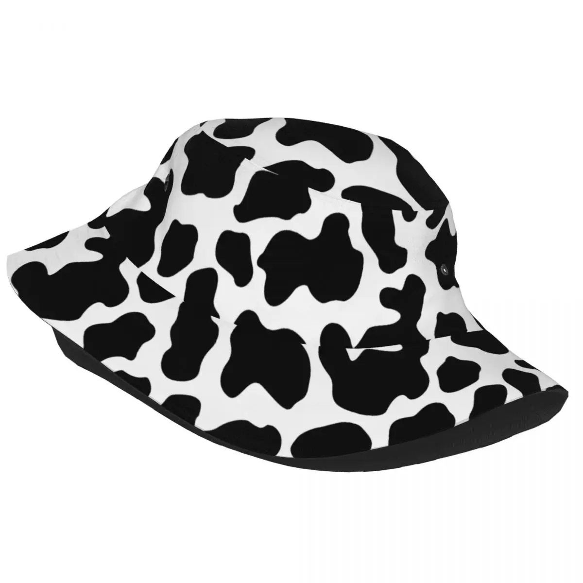 Custom Cowboy Cow Pattern Bucket Hat Men Women Fashion Summer Outdoor Sun Animal Fur Skin Texture Fisherman Cap