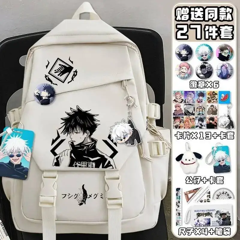 

Anime Game Black White Jujutsu Kaisen Student Teens School Bags Large Capacity Mochilas Backpacks For