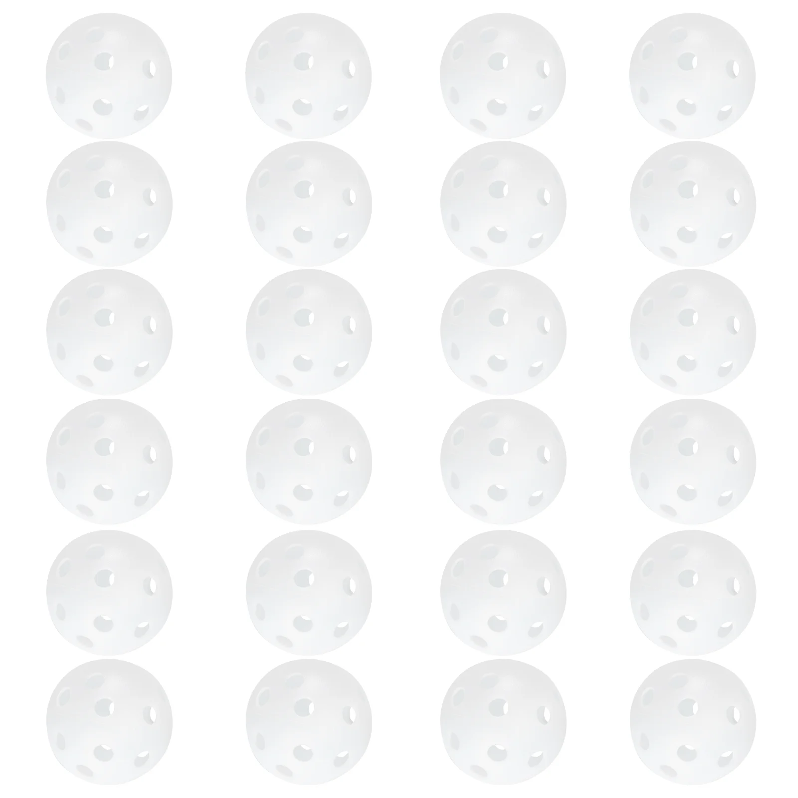 

24pcs Perforated Plastic Play Balls Hollow Practice Training Sports Balls (White) perforated balls practice balls