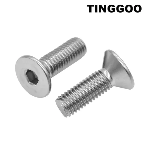 316 Acero inoxidable M2 M2.5 M3 M4 M5 M6 M8 M10 M12 cabeza hueca hexagonal tornillo Allen avellanado plano L = 4-100mm DIN7991