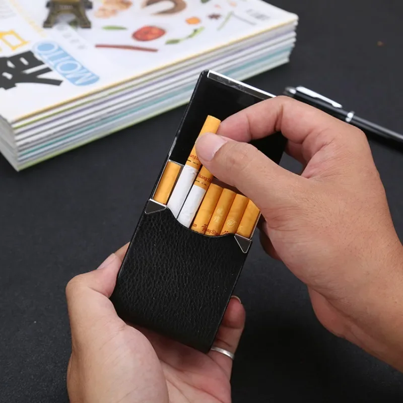 

Flip Leather Cigarette Case Fashion Magnet Adsorption Card Storage Box Smoking Accessories