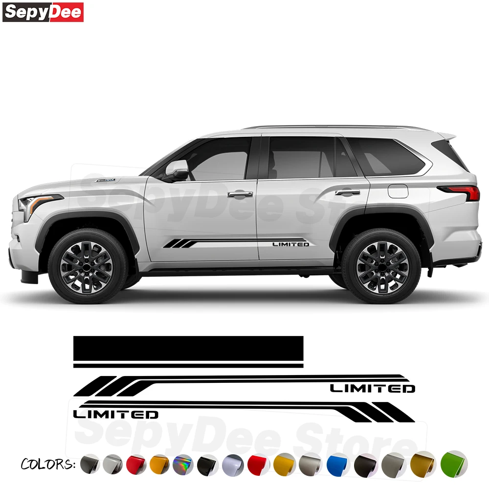 Limited Edition Car Hood Bonnet Door Side Skirt Sticker for Toyota Sequoia Body Engine Cover Stripe Kits Vinyl Decal Accessories